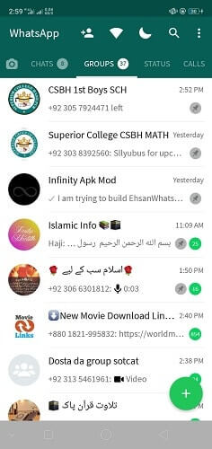 AGWhatsApp Home Screen