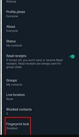 WhatsApp Fingerprint Lock