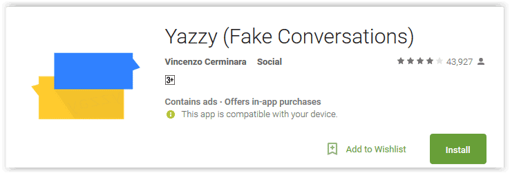 Fake WhatsApp chat